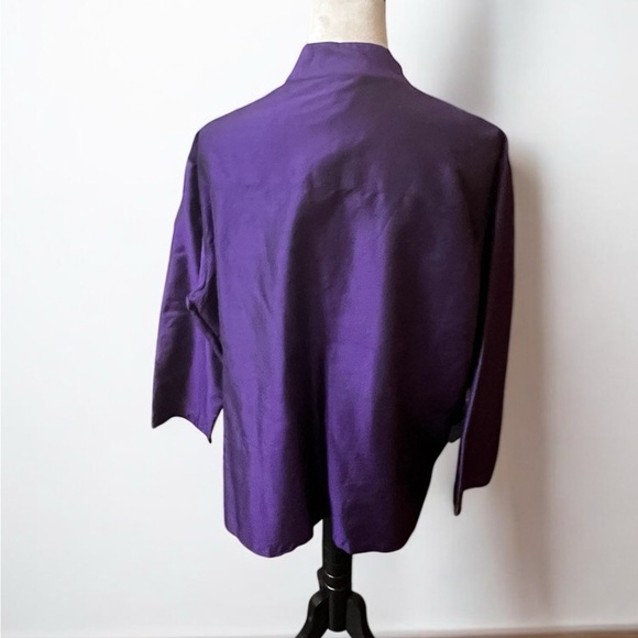 Clio 100% Silk Purple Blouse Elegant Top - Picture 4 of 5